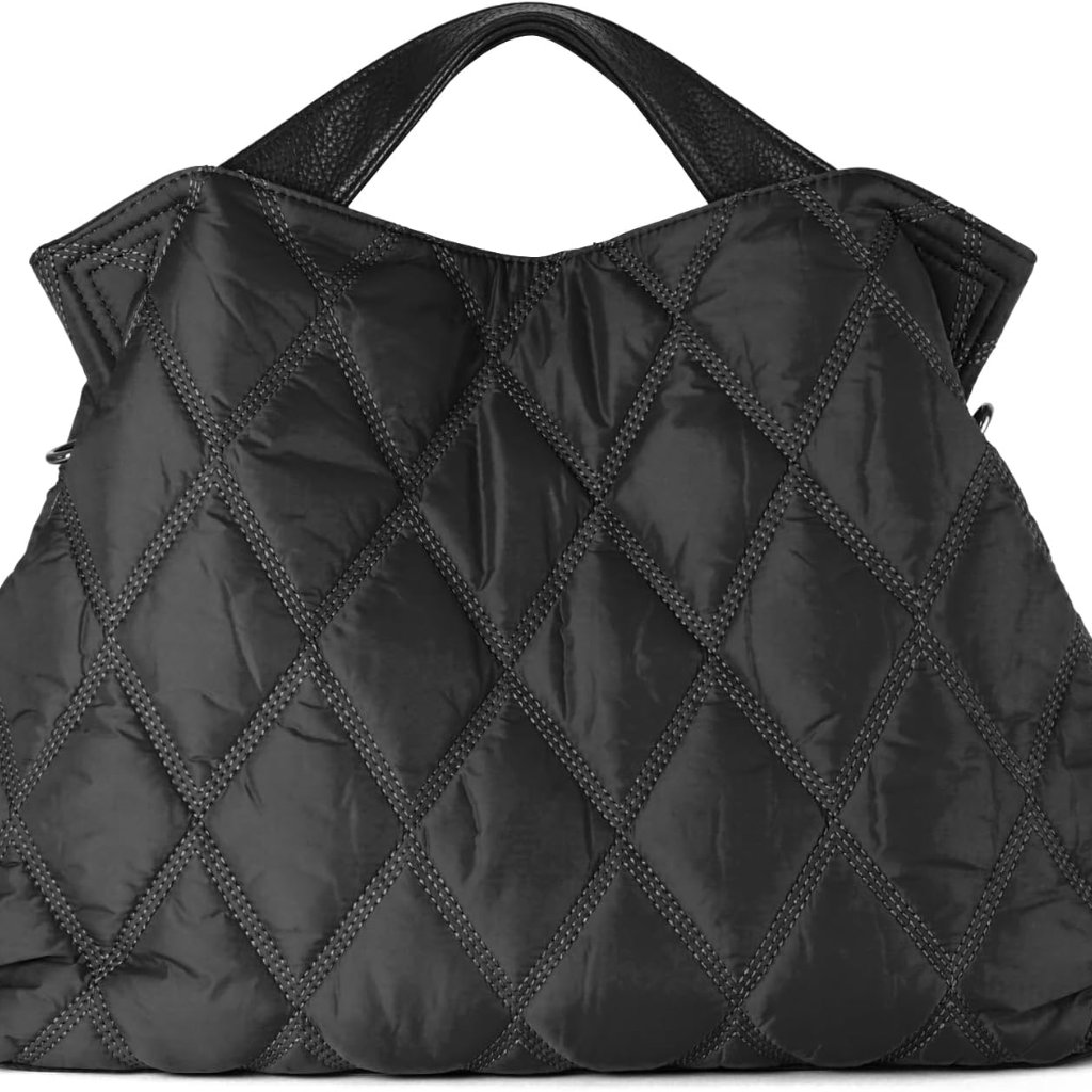 Lightweight Quilted Puffer Tote Bag For Women, Shoulder Bag With Adjustable Stra